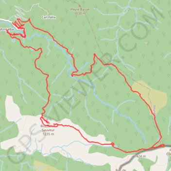 Itinéraire Montalba - Roc Saint-Sauveur - Roc de France, distance, dénivelé, altitude, carte, profil, trace GPS