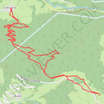 Itinéraire Le Bersend, Col du Pré, au départ du Bersend, distance, dénivelé, altitude, carte, profil, trace GPS
