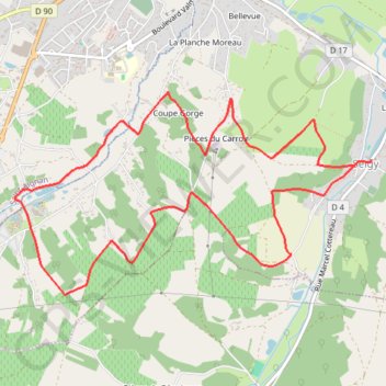 Itinéraire Chemin des loges de vignes - Seigy, distance, dénivelé, altitude, carte, profil, trace GPS