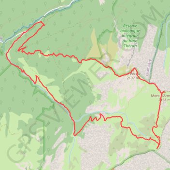 Itinéraire Pecloz - Armenaz, distance, dénivelé, altitude, carte, profil, trace GPS