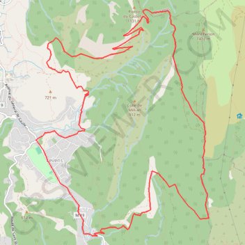 Itinéraire Levens - Mont Ferion, distance, dénivelé, altitude, carte, profil, trace GPS