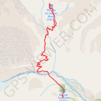 Itinéraire Glacier Blanc, distance, dénivelé, altitude, carte, profil, trace GPS