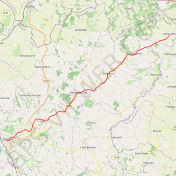 Itinéraire Compostelle Saint Antoine-Lectoure, distance, dénivelé, altitude, carte, profil, trace GPS