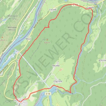Itinéraire 20191015_FrancheCompteJuraOyonnax_Matafelon-Granges_GorgesDeLOignin_11km, distance, dénivelé, altitude, carte, profil, trace GPS
