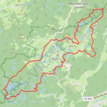 Itinéraire Tour des 1000 étangs, distance, dénivelé, altitude, carte, profil, trace GPS