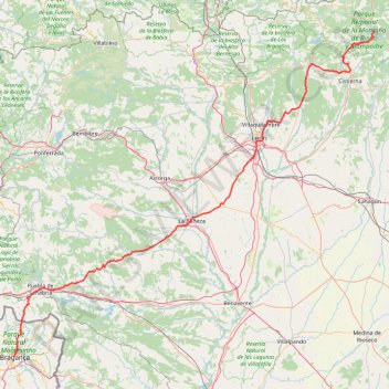Itinéraire Etape 8 Bragance - Riaño, distance, dénivelé, altitude, carte, profil, trace GPS