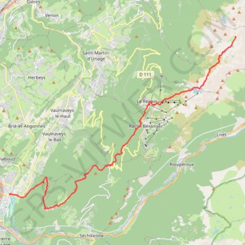 Itinéraire Belledonne Trail J1, distance, dénivelé, altitude, carte, profil, trace GPS