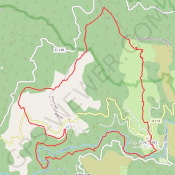 Itinéraire Le Suquet - Dourbies, distance, dénivelé, altitude, carte, profil, trace GPS