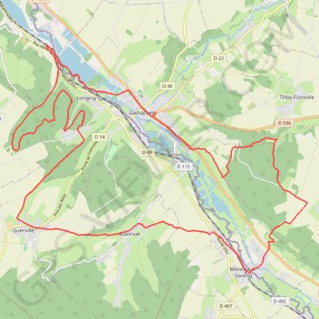 Itinéraire Les forêts Gamachoises, distance, dénivelé, altitude, carte, profil, trace GPS