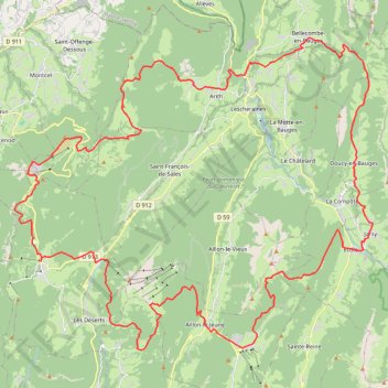 Itinéraire GRP® Tour des Bauges, distance, dénivelé, altitude, carte, profil, trace GPS