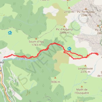 Itinéraire Col de Sesques, distance, dénivelé, altitude, carte, profil, trace GPS