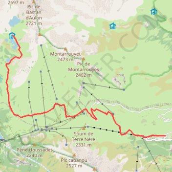 Itinéraire Espiaube - Refuge de Bastan, distance, dénivelé, altitude, carte, profil, trace GPS