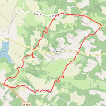 Itinéraire Birac, distance, dénivelé, altitude, carte, profil, trace GPS