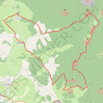 Itinéraire ITI0003 septbre-MNT, distance, dénivelé, altitude, carte, profil, trace GPS