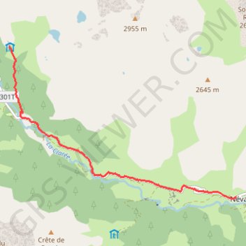 Itinéraire De Névache au refuge du Ricou, distance, dénivelé, altitude, carte, profil, trace GPS