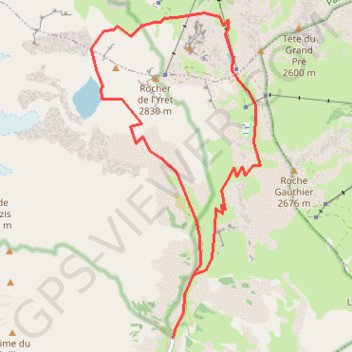 Itinéraire Rocher de l'Yret, distance, dénivelé, altitude, carte, profil, trace GPS