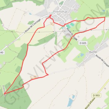 Itinéraire Premihat 8.3 Km, distance, dénivelé, altitude, carte, profil, trace GPS