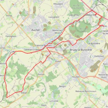 Itinéraire Gosnay - Rando du Bois des Dames, distance, dénivelé, altitude, carte, profil, trace GPS