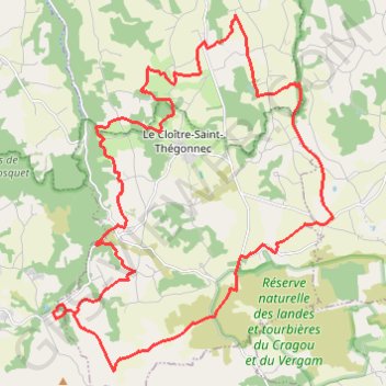Itinéraire Monts d'Arrée, Le Cloitre, distance, dénivelé, altitude, carte, profil, trace GPS