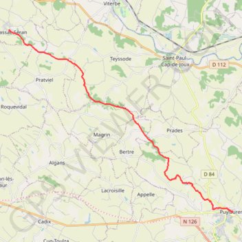 Itinéraire La voie romaine de Massac-Séran à Puylaurens, distance, dénivelé, altitude, carte, profil, trace GPS