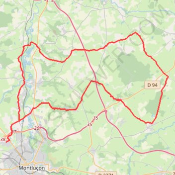 Itinéraire REUGNY - VENAS - BIZENEUILLE-20394781, distance, dénivelé, altitude, carte, profil, trace GPS