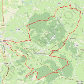 Itinéraire Marcigny, distance, dénivelé, altitude, carte, profil, trace GPS
