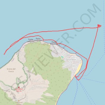 Itinéraire Terdav - Eoliennes - J5 - Tour de Stromboli en bateau, distance, dénivelé, altitude, carte, profil, trace GPS