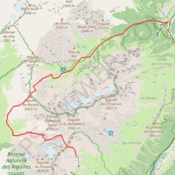 Itinéraire Brèche de Bérard, distance, dénivelé, altitude, carte, profil, trace GPS