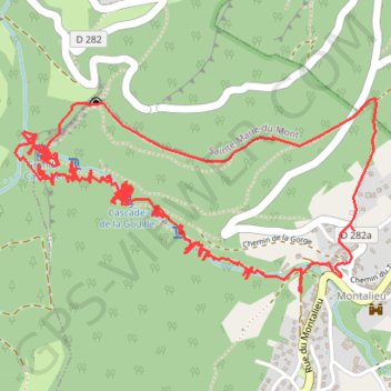 Itinéraire Cascades de L'Alloix, distance, dénivelé, altitude, carte, profil, trace GPS