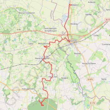 Itinéraire Nouveau parcoursrandobazouges 1er mai, distance, dénivelé, altitude, carte, profil, trace GPS
