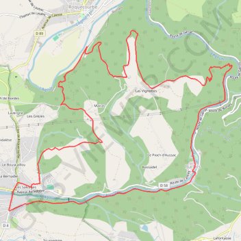 Itinéraire Boucle de Gourteau - Burlats, distance, dénivelé, altitude, carte, profil, trace GPS