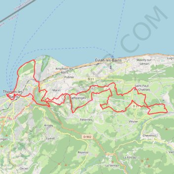 Itinéraire Pédale au lac, distance, dénivelé, altitude, carte, profil, trace GPS