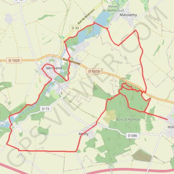 Itinéraire Les sentiers vermandois, distance, dénivelé, altitude, carte, profil, trace GPS