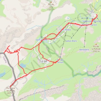 Itinéraire SAINT ANDRE ENTRE LES PORTS Pic des TENTES, distance, dénivelé, altitude, carte, profil, trace GPS