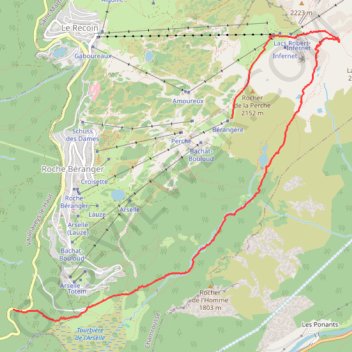 Itinéraire Col de la Botte par le lac Achard, distance, dénivelé, altitude, carte, profil, trace GPS