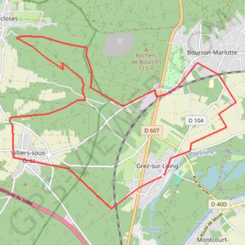 Itinéraire Gretz sur Loing, distance, dénivelé, altitude, carte, profil, trace GPS