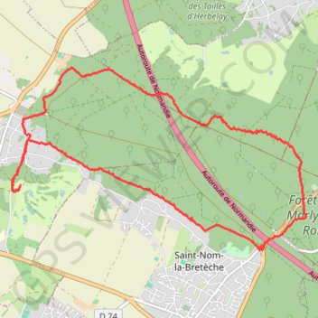 Itinéraire La Forêt Domaniale de Marly-le-Roi (78 - Yvelines), distance, dénivelé, altitude, carte, profil, trace GPS