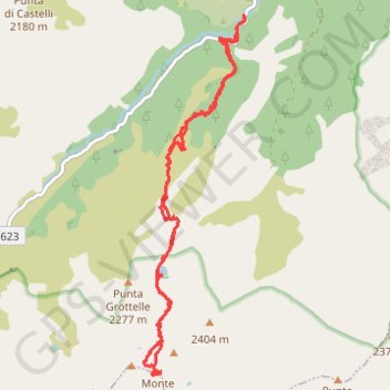 Itinéraire Monte ritondu, distance, dénivelé, altitude, carte, profil, trace GPS