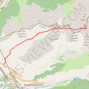 Itinéraire Pic de la Coume d'Or, distance, dénivelé, altitude, carte, profil, trace GPS