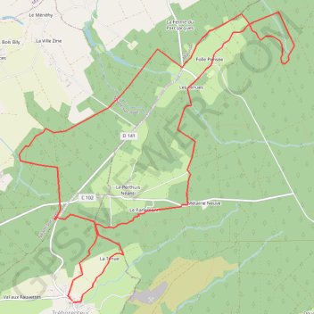 Itinéraire La Porte du Ciel - Tréhorenteuc, distance, dénivelé, altitude, carte, profil, trace GPS