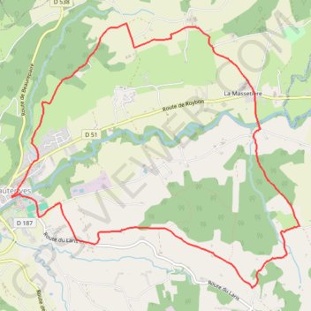 Itinéraire Hauterives (26), distance, dénivelé, altitude, carte, profil, trace GPS