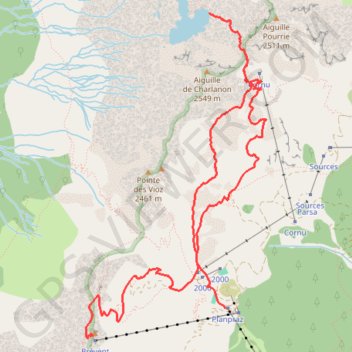 Itinéraire Brévent - Lac Cornu, distance, dénivelé, altitude, carte, profil, trace GPS