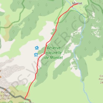 Itinéraire Mantet - frontière espagnol, distance, dénivelé, altitude, carte, profil, trace GPS