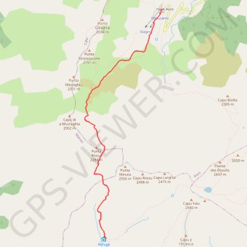 Itinéraire Du refuge d'Ascu Stagnu au refuge de Tighjettu par le Cirque de la Solitude, distance, dénivelé, altitude, carte, profil, trace GPS