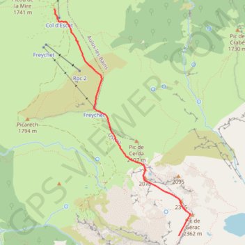 Itinéraire Randonnée vers le Pic de Séron, distance, dénivelé, altitude, carte, profil, trace GPS