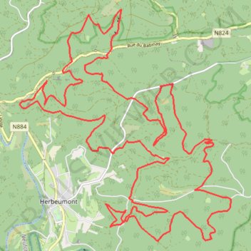 Itinéraire Boucle VTT depuis Herbeumont, distance, dénivelé, altitude, carte, profil, trace GPS