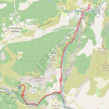 Itinéraire Les gorges du Verdon - Sentier Blanc-Martel, distance, dénivelé, altitude, carte, profil, trace GPS