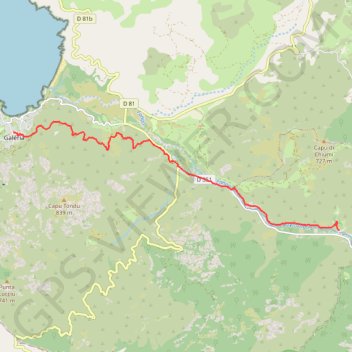 Itinéraire Mare e Monti - De Tuarelli à Galeria, distance, dénivelé, altitude, carte, profil, trace GPS