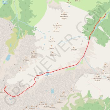 Itinéraire Forcanada par le val de Riu Nere, distance, dénivelé, altitude, carte, profil, trace GPS