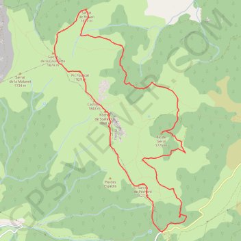 Itinéraire Pic Fourcat depuis le Col de Marmare, distance, dénivelé, altitude, carte, profil, trace GPS